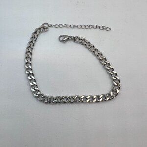 Cuban Silver Chain Stainless Steel Bracelet